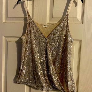 Silver sequin cami